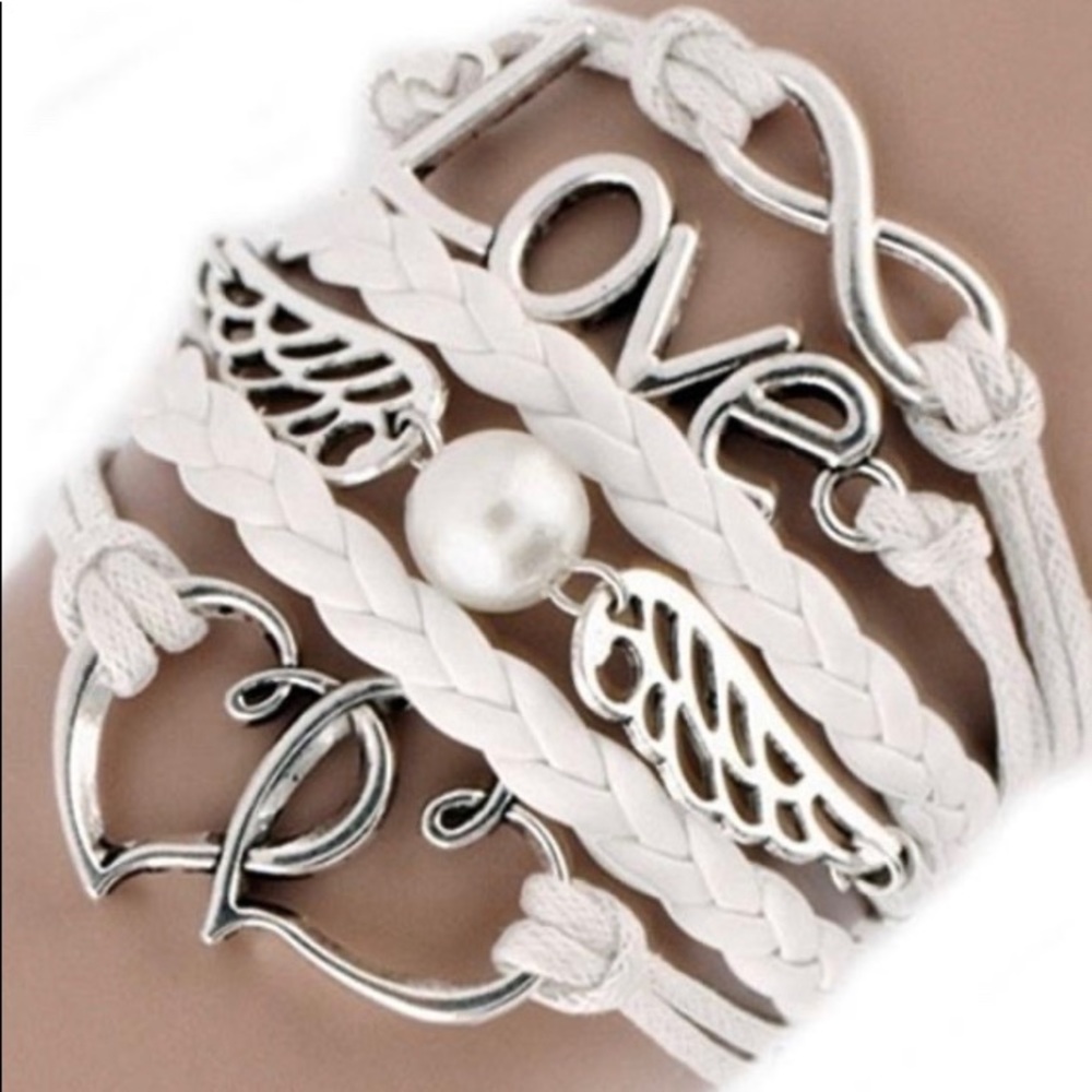 Vintage Leather Infinity Charm friendship Bracelet